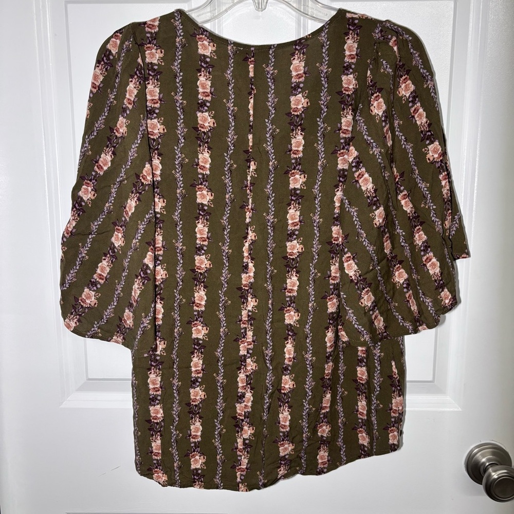 ANDREE BY UNIT‎ Green Floral Patterned Blouse - Picture 3 of 4